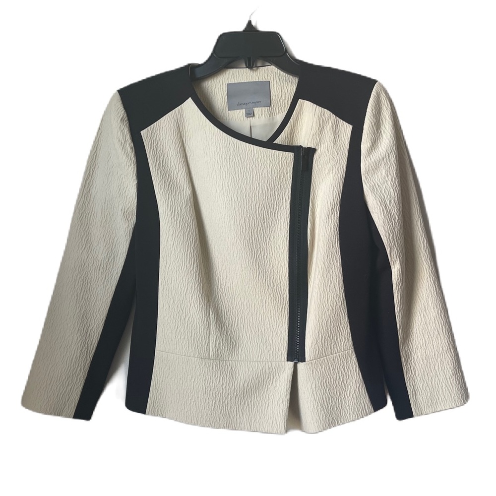 Classiques Entier brushed textured moto style side zip blazer jacket size S